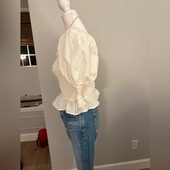 SEA Simona Puffed Sleeve Smocked Top - Picture 7 of 11